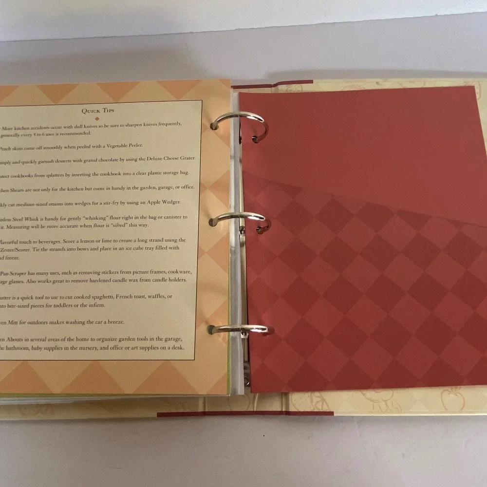 Pampered‎ Chef Recipe Collection Binder 3-Ring Organizer Recipe Cards